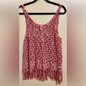 Buckle Day Trip Crochet Fringe Tank Top